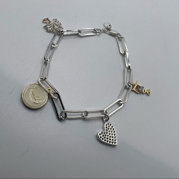 Believe by Brilliance 14KT Gold Flash Plated Cubic Zirconia Family Bracelet - Picture 1 of 6